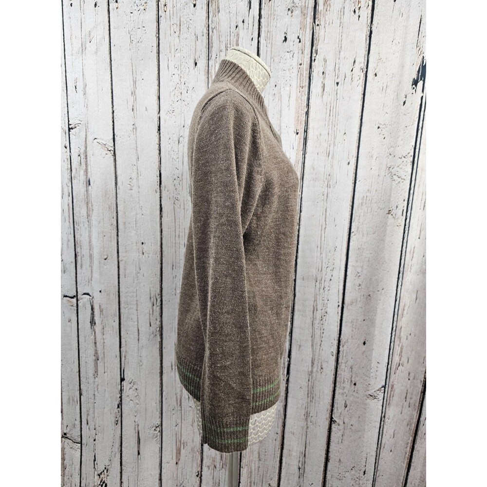 WOOLRICH Java Green Zip Front Wool Blend Cardigan‎ Sweater Women's Medium EUC - Picture 4 of 7